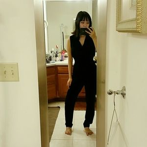 SOLD- O'2nd Black Collared Jumpsuit